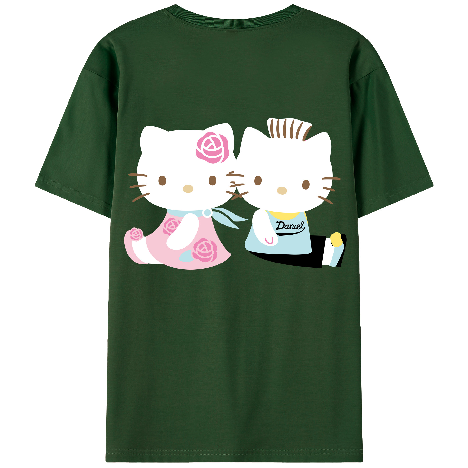 （画像用） Hello Kitty ハローキティ 綿100％半袖Tシャツ（背面プリント）